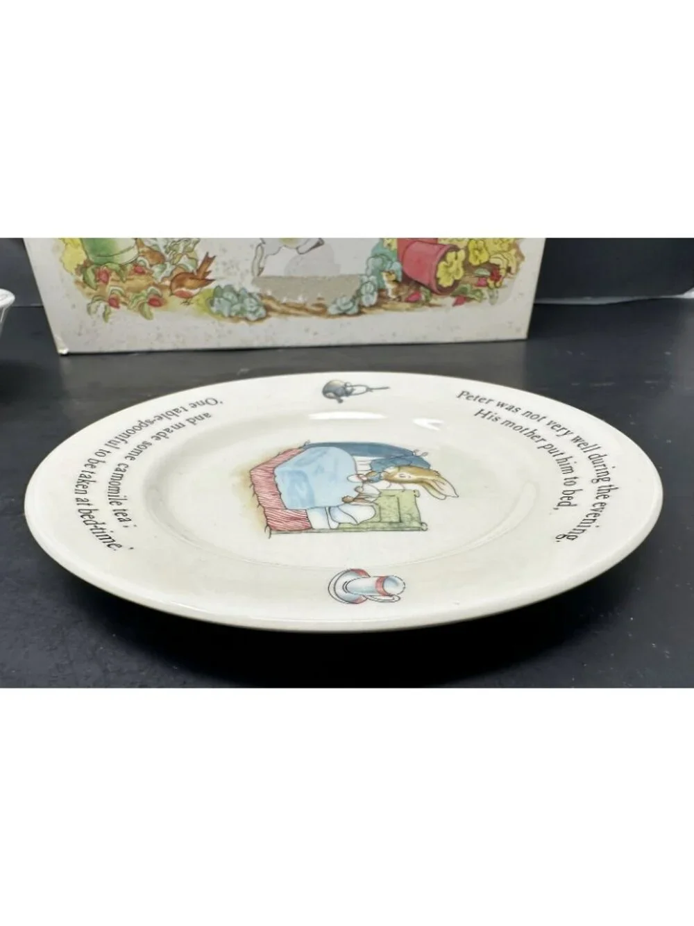 WEDGWOOD PETER RABBIT 3 PC NURSERY SET w/Box Plate Oatmeal Mug Beatrix Potter
